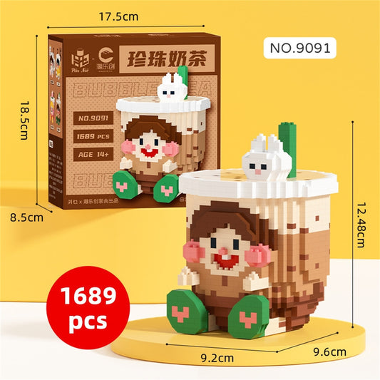 Cute Cartoon Building Blocks Pen Holder Children Puzzle Assembled Building Bricks Toys For Children Gifts 9091