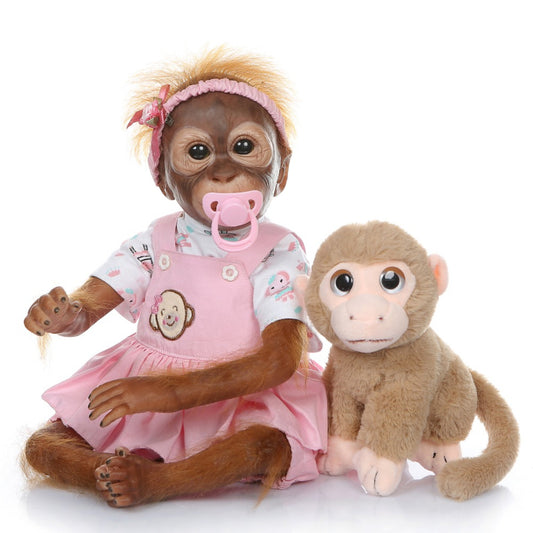 52CM Handmade Detailed Paint Reborn Baby Monkey Newborn Baby Collectible Art