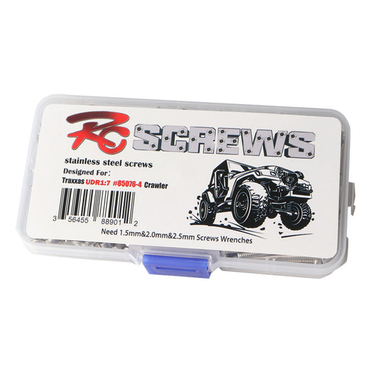 370pcs/box Traxxas UDR 1:7 Upgrade Special 12.9 Highest Strength Stainless Steel Screw Rear Straight Bridge Short Ruck as shown