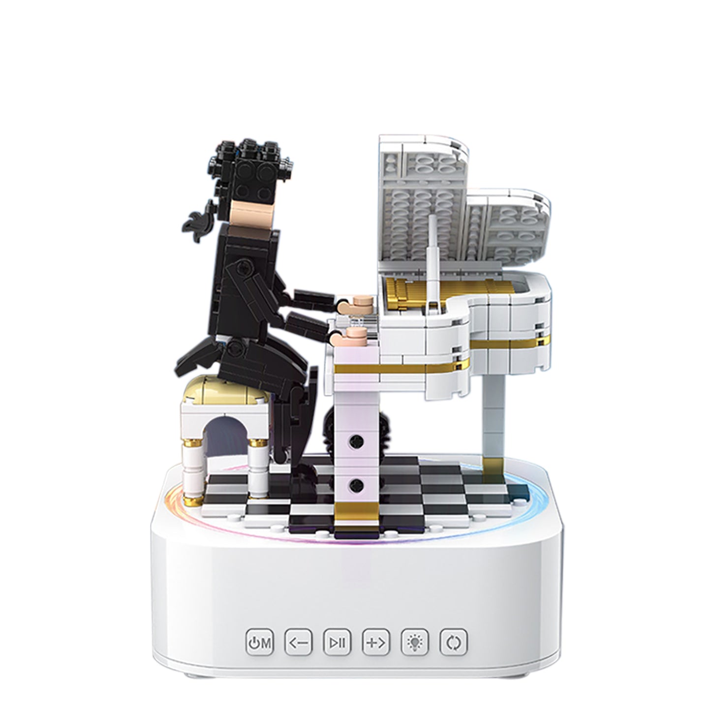 Christmas Tree Lighting Building Blocks Music Boxes Electric Figure Doll Building Bricks Rotating Music Boxes