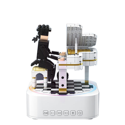 Christmas Tree Lighting Building Blocks Music Boxes Electric Figure Doll Building Bricks Rotating Music Boxes