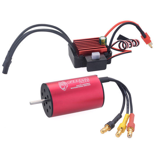 Surpass Hobby 2440 4000kv Brushless Motor + 35A Brushless Speed Controller ESC Waterproof 2S For 1/16 RC Car red