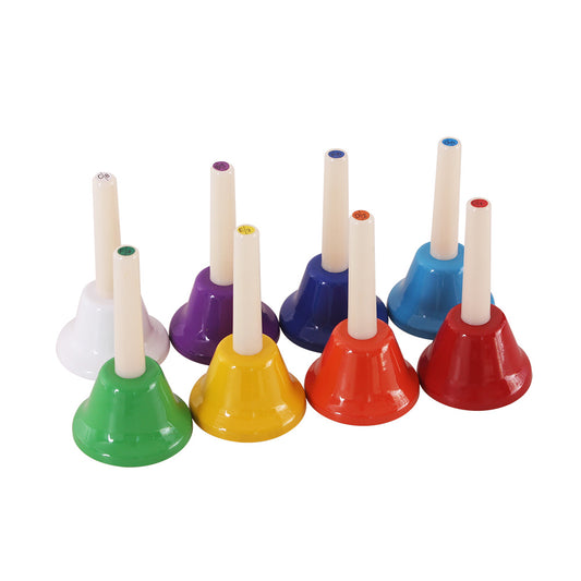 8 Pcs Handbell Hand Bell 8-Note Colorful Kid Children Musical Toy Percussion Instrument color
