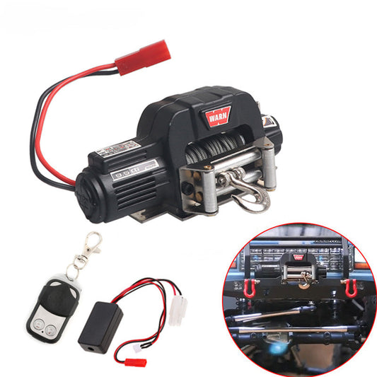 Automatic Winch Wireless Remote Controller Receiver for 1/10 RC Crawler Car Axial SCX10 TRAXXAS TRX4 D90 TF2 Tamiya CC01 Electric winch black + remote control
