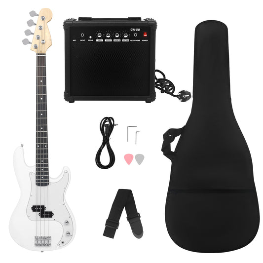 Electric Guitar Beginner Kit Rosewood Fingerboard 4 Strings Bass Accessories With Audio Picks Strap Guitar Bag Cable Wrench