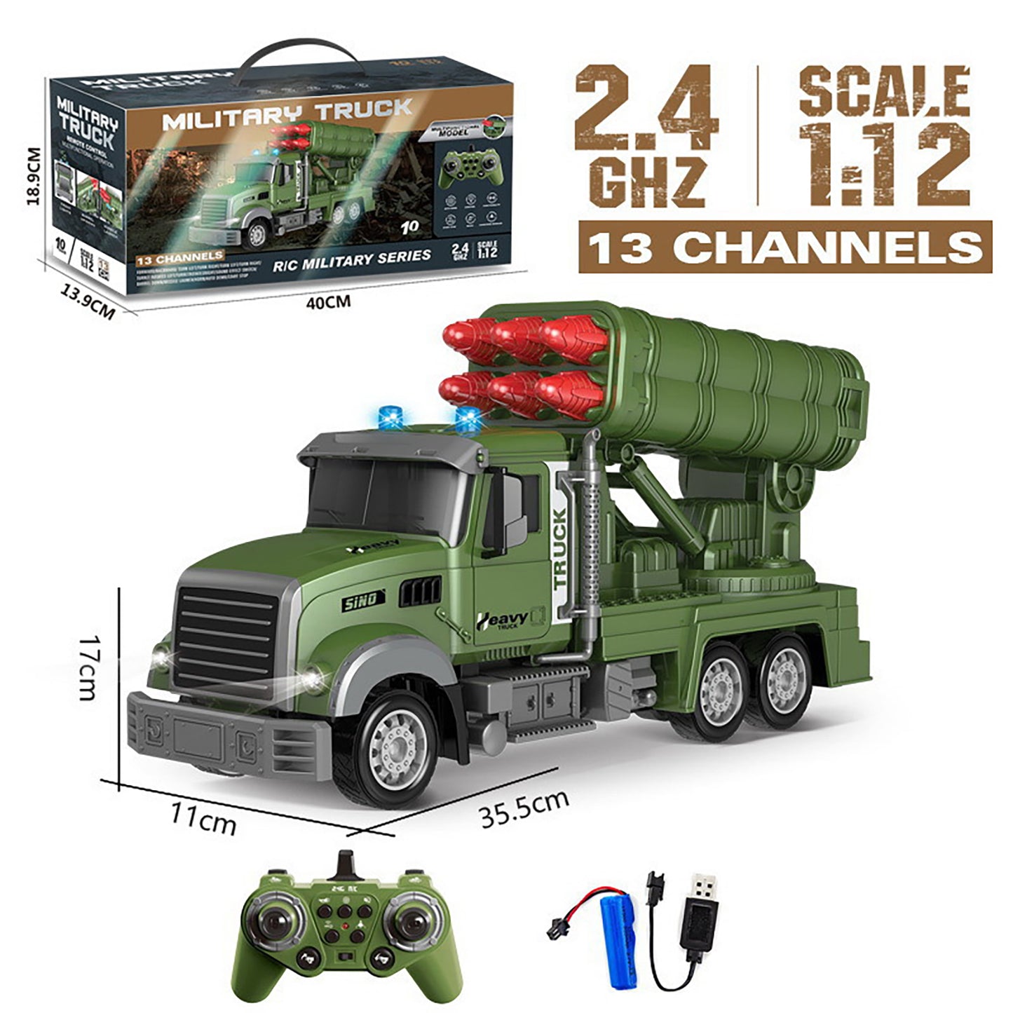 RC Missile Launching Vehicle Simulation Outdoor Off-road Vehicle Model Toy