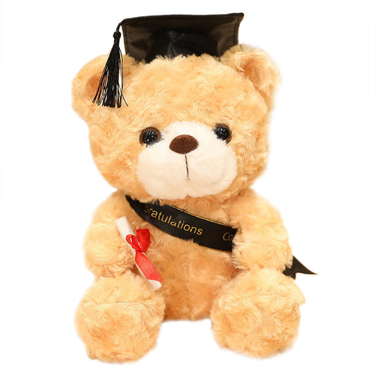 Cute Doctor Cap Bear Doll Graduation Bear Plush Doll Stuffed Plush Toys For Birthday Graduate Gifts For Student Kids black hat A 28cm