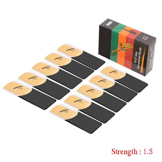 10pcs Alto Saxophone Reeds Strength 1.5 2.0 2.5 3.0 3.5 4.0 Eb Tone Sax Instrument Reed Hardness 1.5