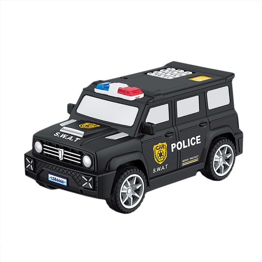 ATM Piggy Bank Car Password Piggy Bank Simulated Fingerprint Unlock Automatic Roll Money Truck Puzzle Toy For Children black