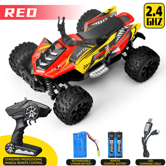 866-180 35km 1:18 High Speed Car 3-wire High-torque Steering Gear 380 Super Powerful Magnetic Motor (fast) Remote  Control  Car Red yellow