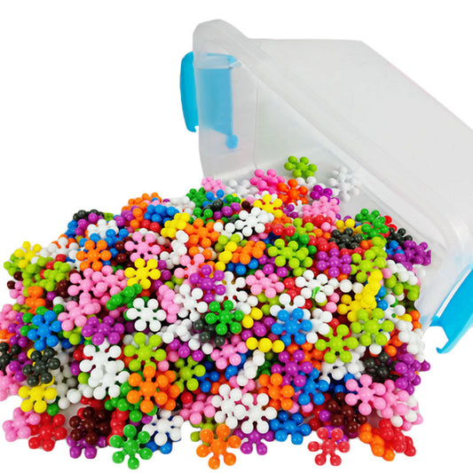 300pcs Snowflake Building Blocks Toys Interlocking STEM Building Bricks Preschool Educational Toys