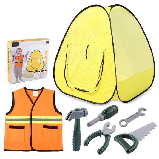 Engineering Tent Set Children Indoor Outdoor Play House Toys Suit