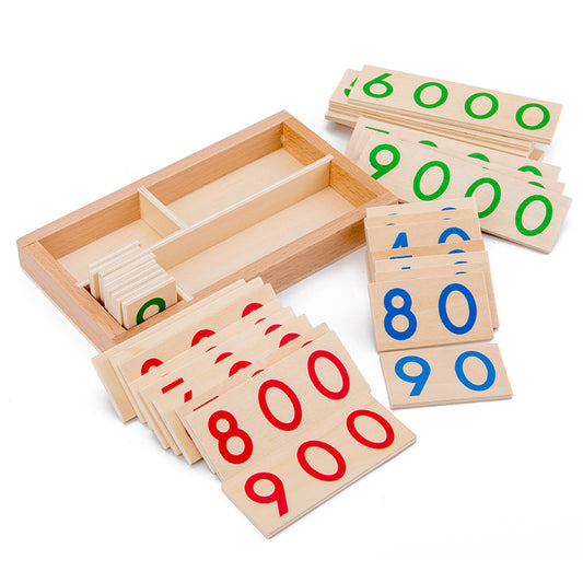 Wooden Number Cards 1-9000 Numbers Wooden Cards Math Teaching Aids Early Educational Learning Toys Birthday Christmas Gifts