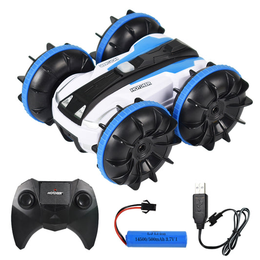 1:20 2.4g Remote Control Car Amphibious 4wd Double-sided Tumbling Stunt Rc Car For Boys Birthday Gifts blue
