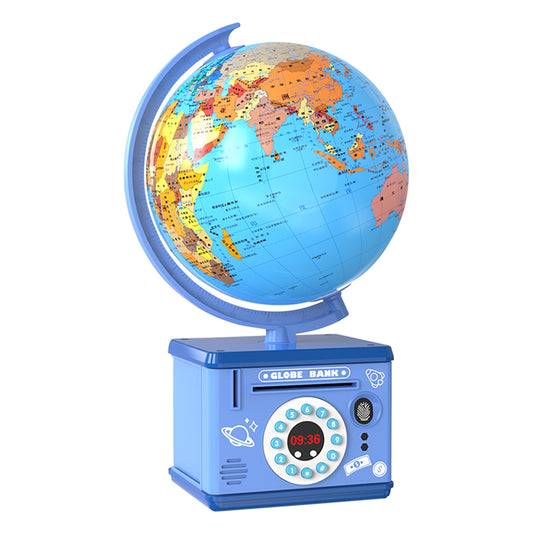 Children Globe Shape Piggy Bank Password Money Box Cash Coin Savings Box