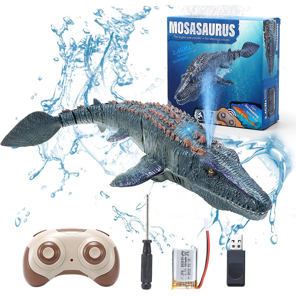 Remote Control Dinosaur Diving Toys RC Boat with Light Spray Water