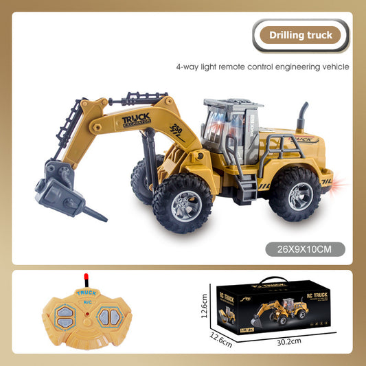 RC Excavator 4-Channel Remote Control Bulldozer Electric Engineering Vehicle Model Toys