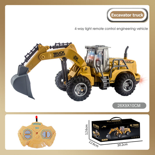 RC Excavator 4-Channel Remote Control Bulldozer Electric Engineering Vehicle Model Toys