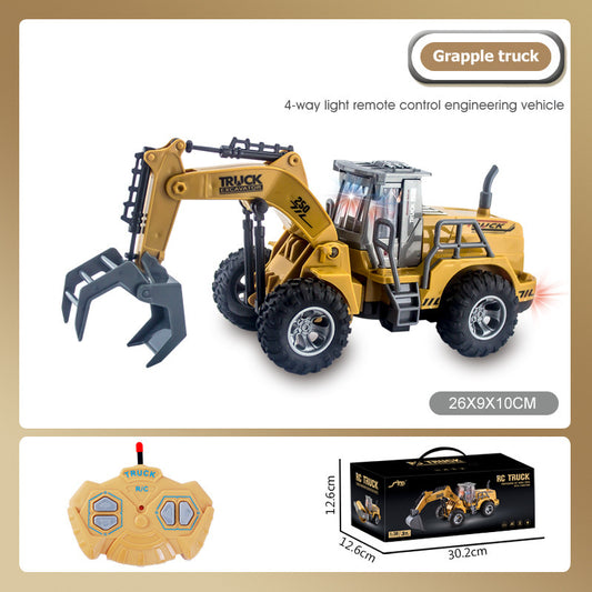 RC Excavator 4-Channel Remote Control Bulldozer Electric Engineering Vehicle Model Toys