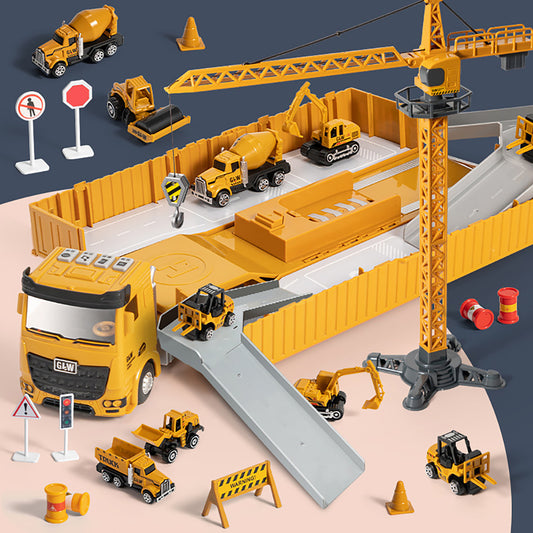 8-in-1 Container Truck Toy Simulation Engineering Vehicle Inertial Car Model Toy