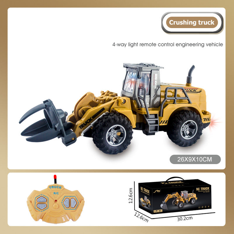 RC Excavator 4-Channel Remote Control Bulldozer Electric Engineering Vehicle Model Toys