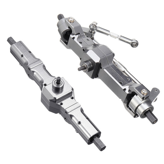 Aluminum Metal Front & Rear Bridge Axle Gear Box Set For WPL C14 C24 B14 B24 B16 B36 Ural 1/16 RC Car Military Truck Crawler front + rear