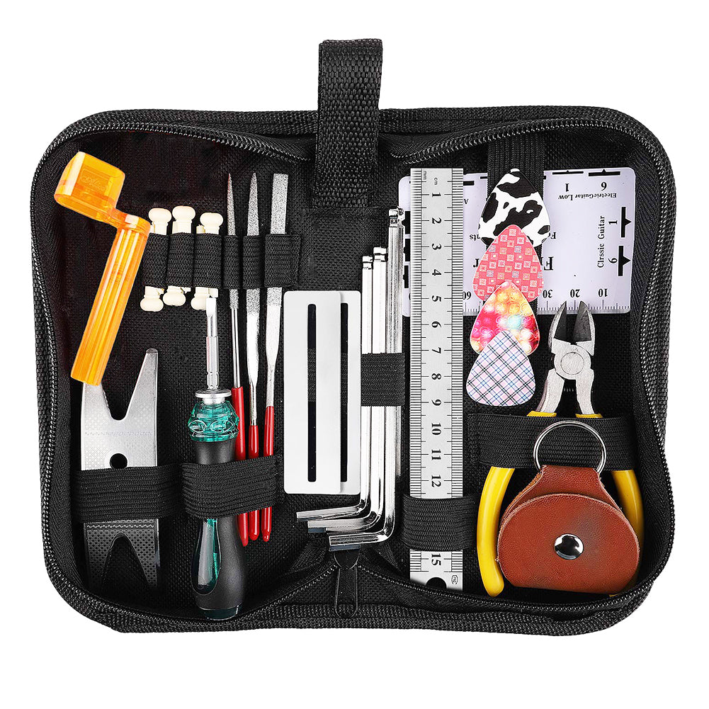 Guitar Repairing Tool Kit Guitar Care Maintenance Set String Fret Replace File Cleaning Accessories