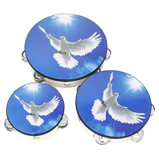 3 Packs Hand Held Tambourine Jingles Percussion Instrument Hand Tambourines Double Row Tambourine Hand Bell Music Percussion Instrument