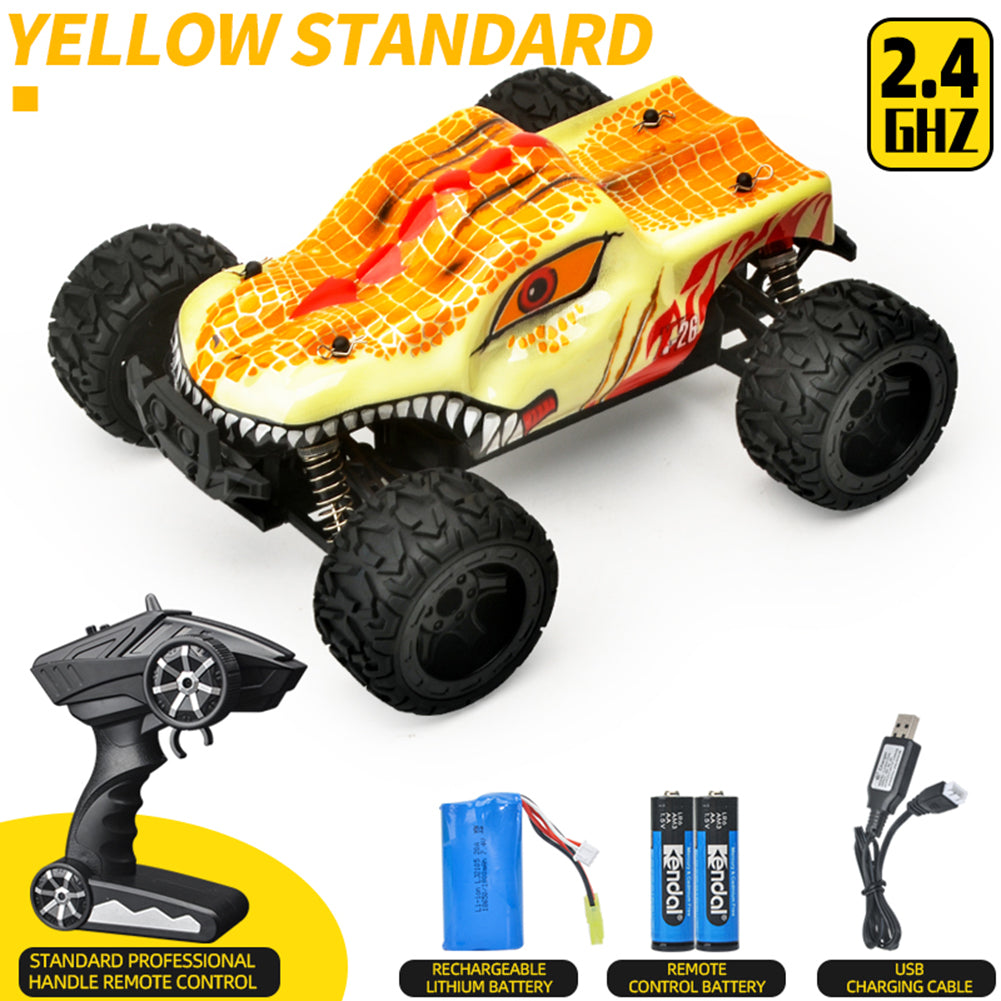 866-165 35 Km/h 1:16 High-speed Car Spring Stroke Adjustable Shock Absorber High-torque Steering Gear 390 Motor (with Brush) Remote  Control  Car Yellow