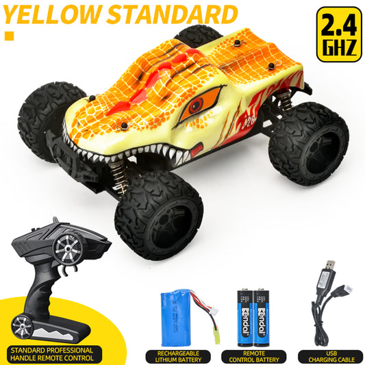 866-165 35 Km/h 1:16 High-speed Car Spring Stroke Adjustable Shock Absorber High-torque Steering Gear 390 Motor (with Brush) Remote  Control  Car Yellow