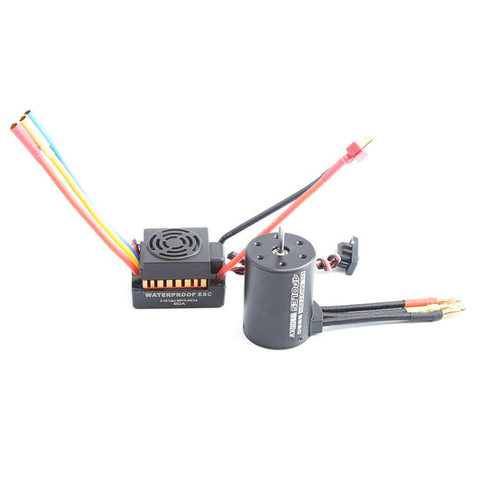 Rc Waterproof 3650 3900KV RC Brushless Motor 60A ESC Programmer for 1/10 RC Car Truck Motor kit Orange KSX3452+KSX3450