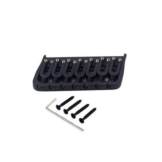 Black Metal 7 String/8 String Saddle Fixed Bridge Through Body for Electric Guitar Black 7-string