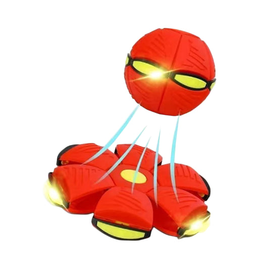 Flying Saucer Ball Magic Deformation UFO With Led Light Flying Toys Decompression Children Outdoor Fun Toys For Kids Gift Red 3 lights