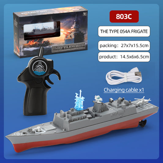 2.4g Remote Control Mini Boat Rechargeable Simulation Warship Summer Water Toys