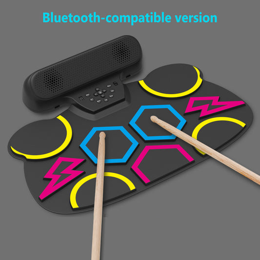 Electronic Roll Up Drum Dual Speaker Rechargeable Practice Pad Digital Drum