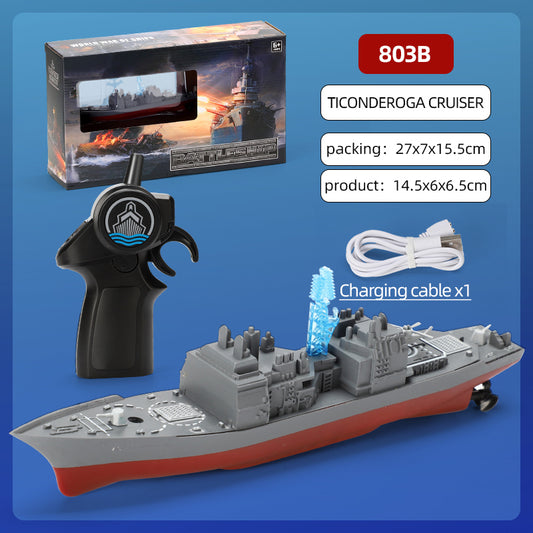 2.4g Remote Control Mini Boat Rechargeable Simulation Warship Summer Water Toys