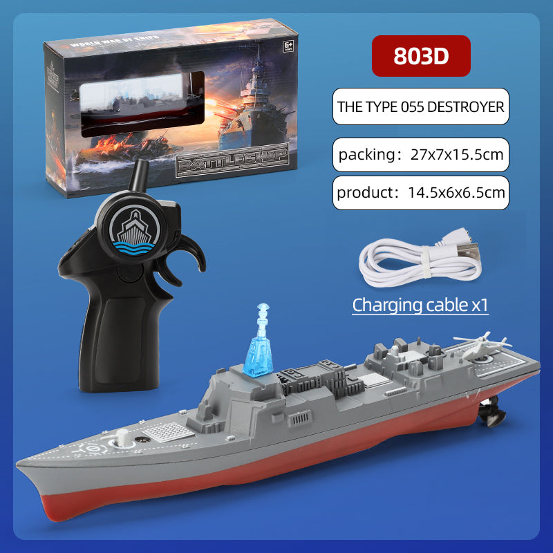 2.4g Remote Control Mini Boat Rechargeable Simulation Warship Summer Water Toys