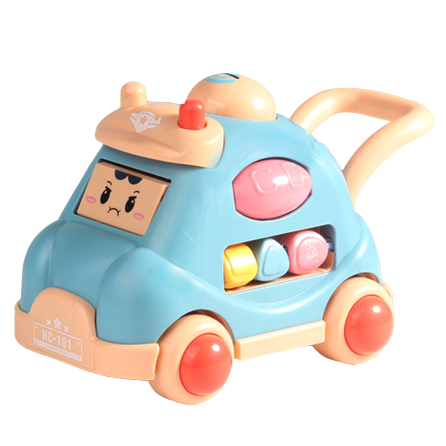 Inertia Car Toy For Kids Cartoon Face Changing Car Toy With Visible Colored Moving Gears Light Music Effects For Birthday Christmas Gifts light blue