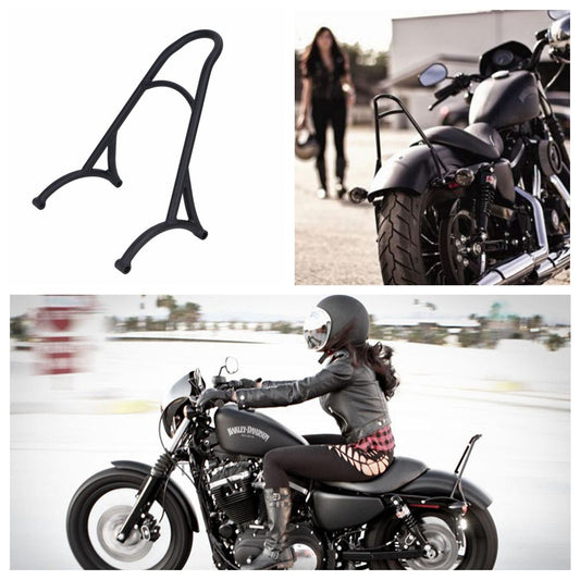 Burly Short Sissy Bar Backrest for  48 Sportster 1200 883 72 04-16 black