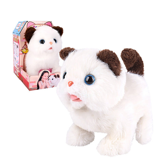 Electronic Cat Plush Toy Walking Lifelike Cat Doll With Sound Stuffed Kitten Interactive Toys