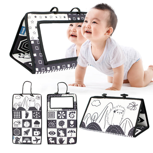 Baby Floor Mirror Toy Magic Mirror Sensory Toys For 6 -12 Months Babies Intelligence Development Crawl Toys black and white folding mirror