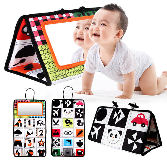 Baby Floor Mirror Toy Magic Mirror Sensory Toys For 6 -12 Months Babies Intelligence Development Crawl Toys orange folding mirror