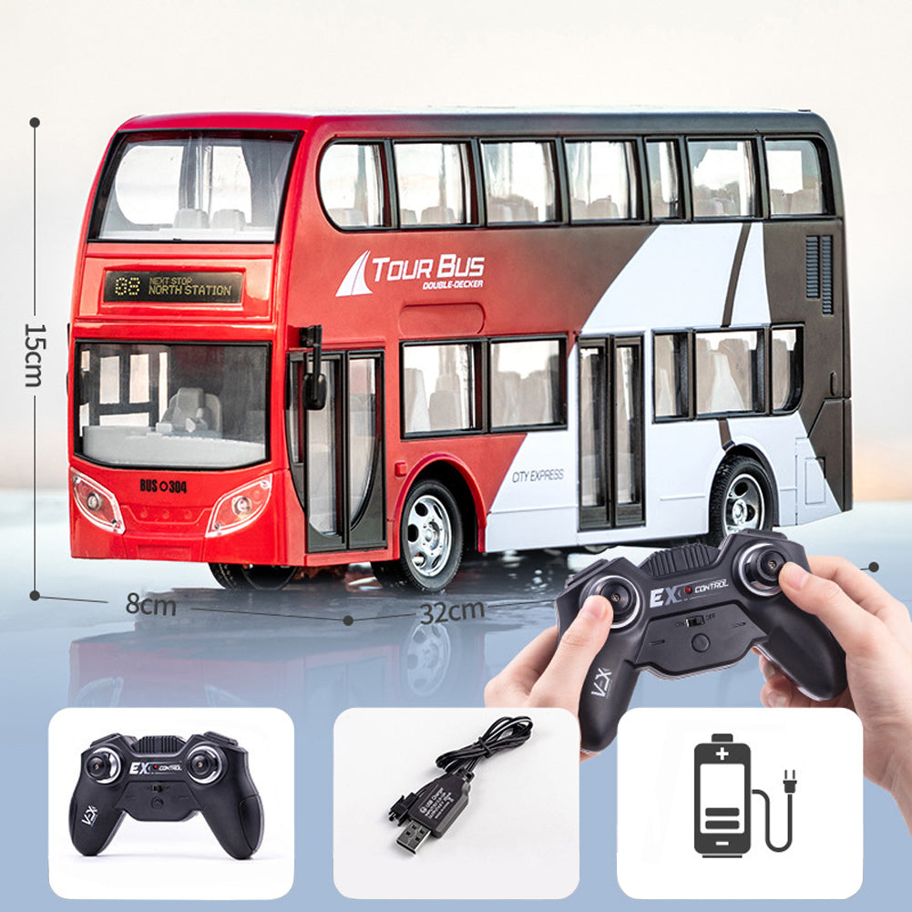 Wireless RC Bus with Light Simulation Electric Large Double-decker Bus