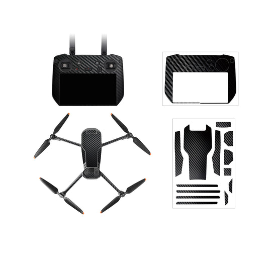 Sticker Compatible For Dji Mavic 3 Pro Drone Rc / Pro Remote Control Protective Skin Film Accessories PRO 7-Carbon Black