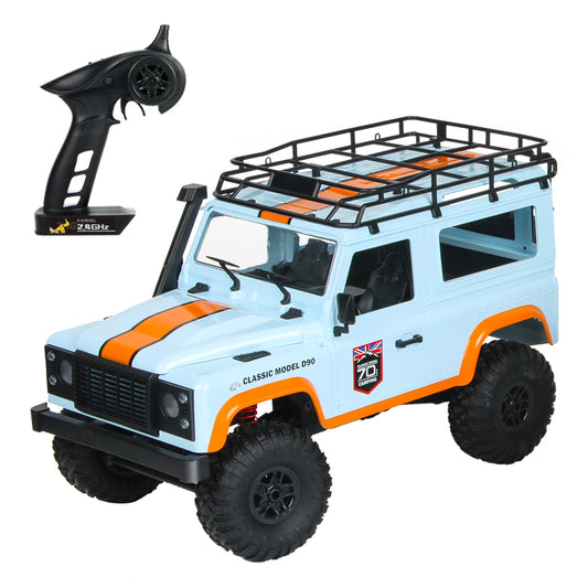 MN-99 2.4G 1/12 4WD RTR Crawler RC Car For Land Rover 70 Anniversary Edition Vehicle Model blue_Double battery