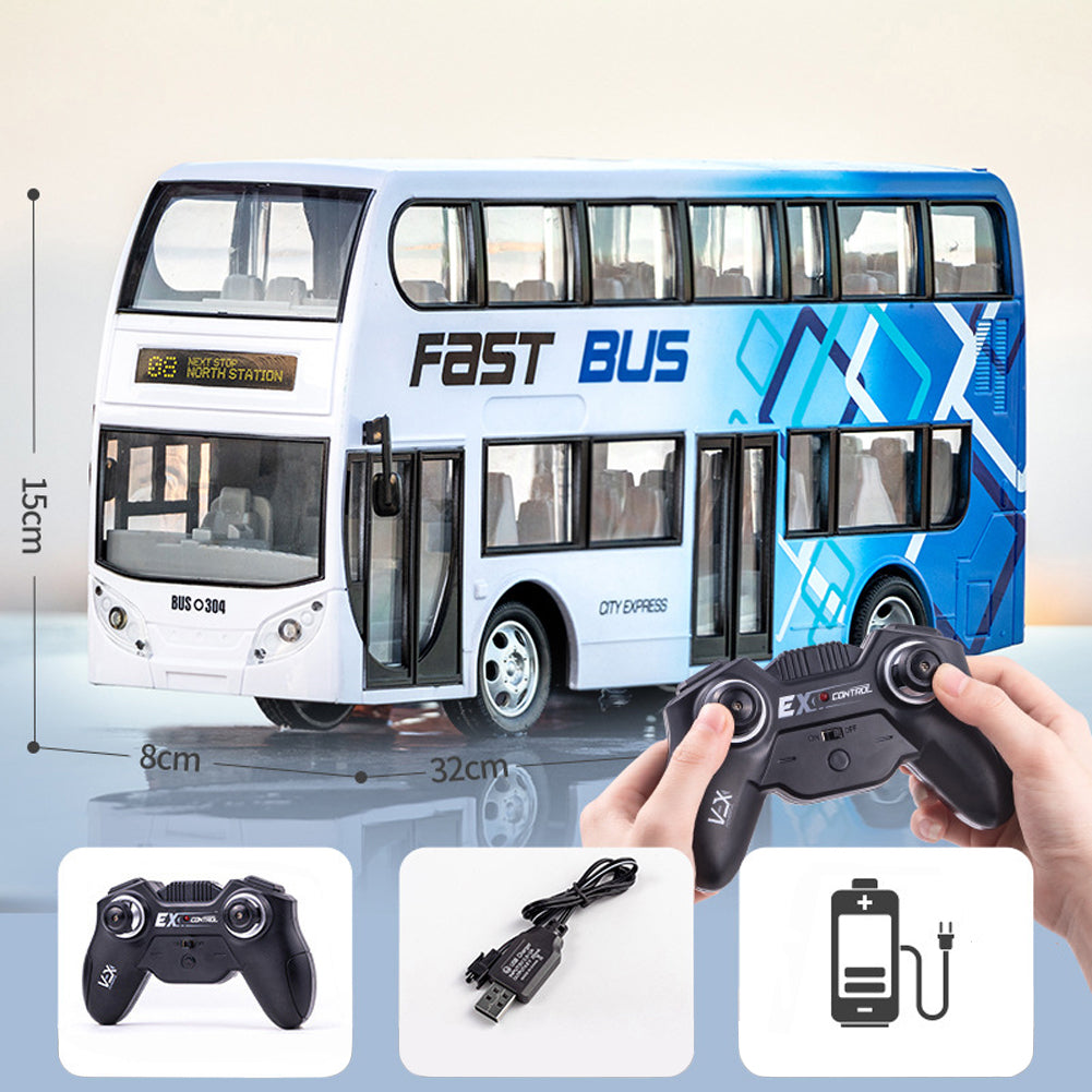 Wireless RC Bus with Light Simulation Electric Large Double-decker Bus