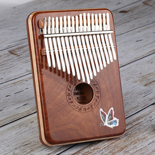 17 Keys Kalimba Mbira African Mahogany Finger Thumb Piano Wooden Keyboard Percussion Musical Instrument Gift Wood color