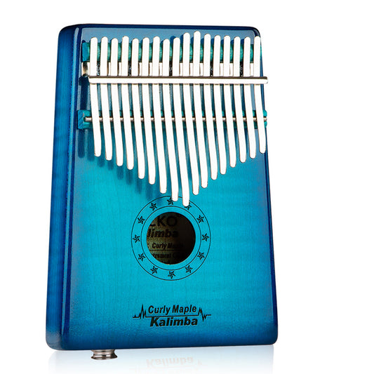 17 Key Wooden Thumb Piano Kalimba with EQ Tiger Pattern Maple Music Instrument Toy Gift blue