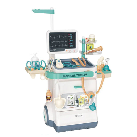 Doctor Kit For Kids Pretend Medical Station Set Mobile Cart With Thermometer Doctor Kit 26pcs