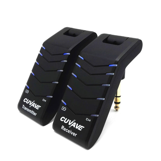 2 Pcs/Set WP-4 Guitar Wireless Transmitter Receiver U-Section Pickup Guitar Stereo Electric Guitar black